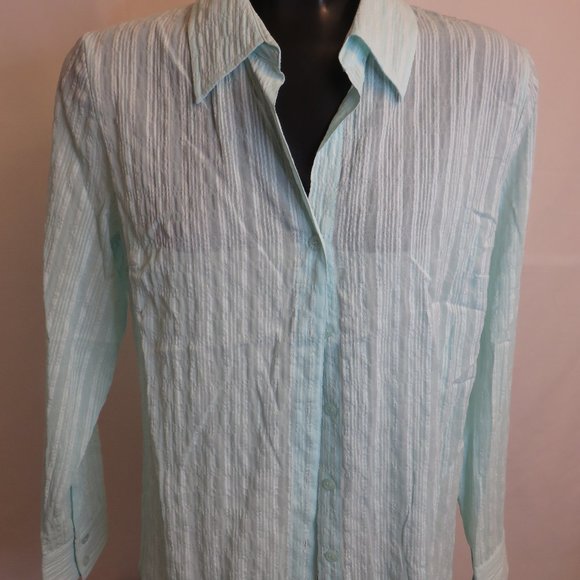 Jessica Sport (Sears): Mint Green Button Up Blouse - Picture 1 of 4